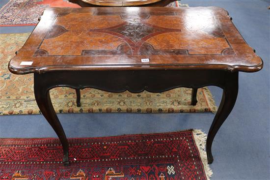 A 19th century Continental walnut centre table W.111cm